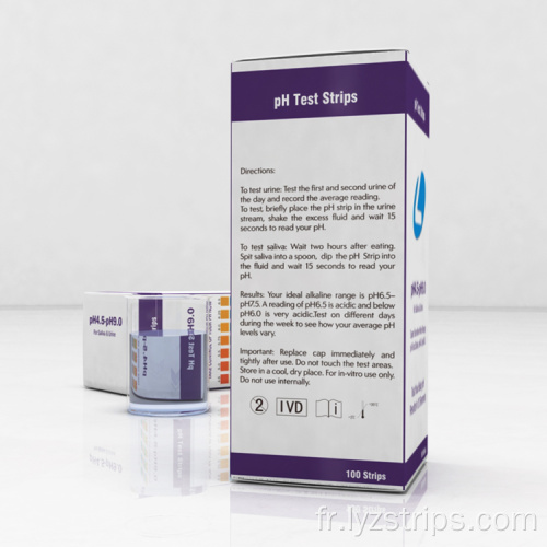 bandelette de test de pH urinaire pH 4,5-9,0